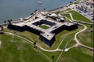 An aerial view of the Spanish fort in St. Augustine.